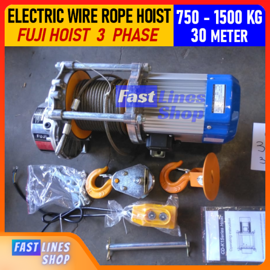Electric Wire Rope Hoist Fuji 1500 Kg 3 Phase