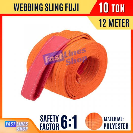 FUJI Webbing Sling Belt 10 Ton 12 Meter Tali Angkat Bahan Polyester
