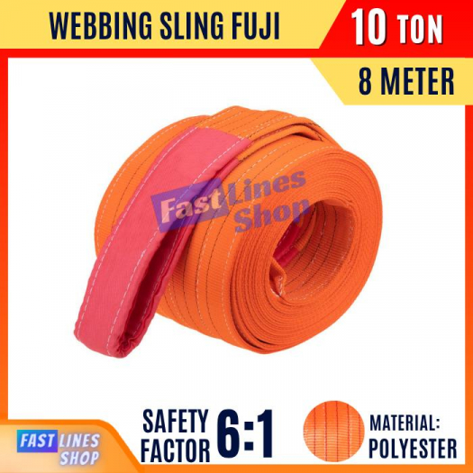 FUJI Webbing Sling Belt 10 Ton 8 Meter Tali Angkat Bahan Polyester