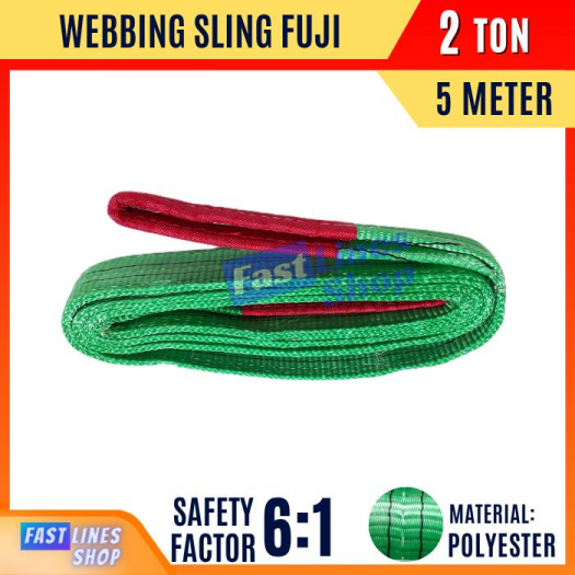 FUJI Webbing Sling Belt 2 Ton 5 Meter Tali Angkat Webbing Sling Bahan Polyester