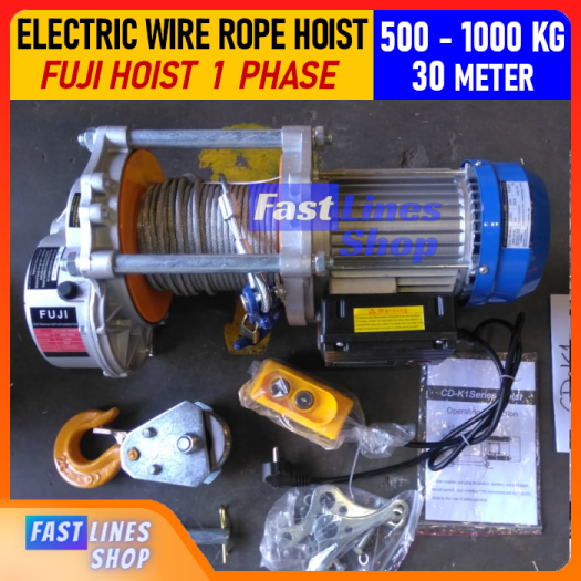 Katrol Electric Wire Rope Hoist Fuji 1000 Kg 1 phase